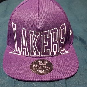 Los Angeles Lakers Purple Logo Ultra Game Hat Cap New